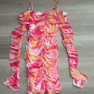 SHEIN Pink & Orange Bodycon Dress
